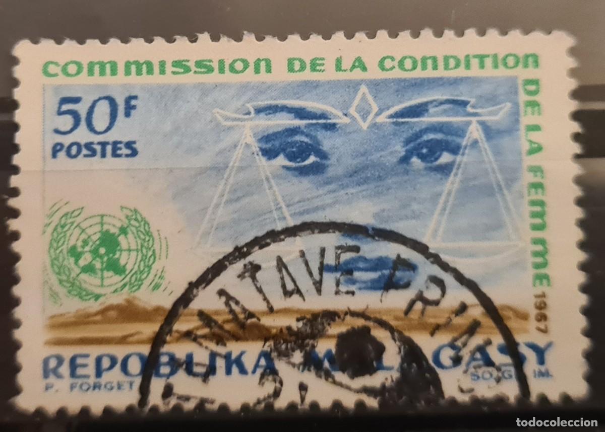 Sellos: Sello usado de Madagascar 1967: Comisi&oacute;n de Naciones Unidas para la condici&oacute;n de la mujer
