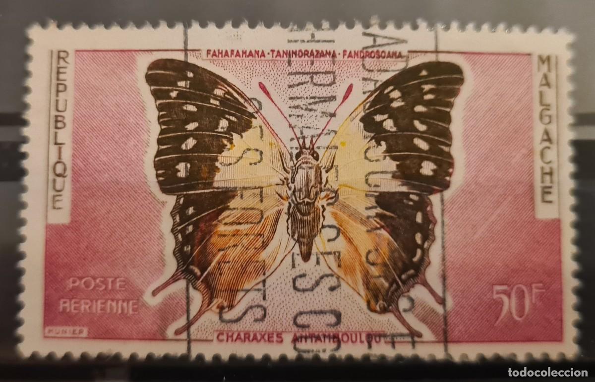 Sellos: Sello a&eacute;reo usado de Madagascar 1960: Charaxes antamboulou
