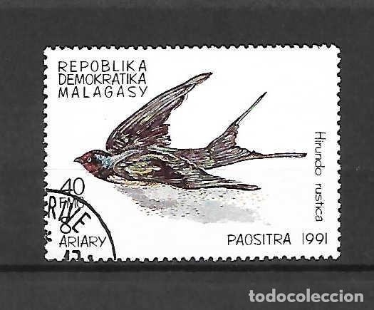 Sellos: Ave: golondrina de Madagascar, sello a&ntilde;o 1991