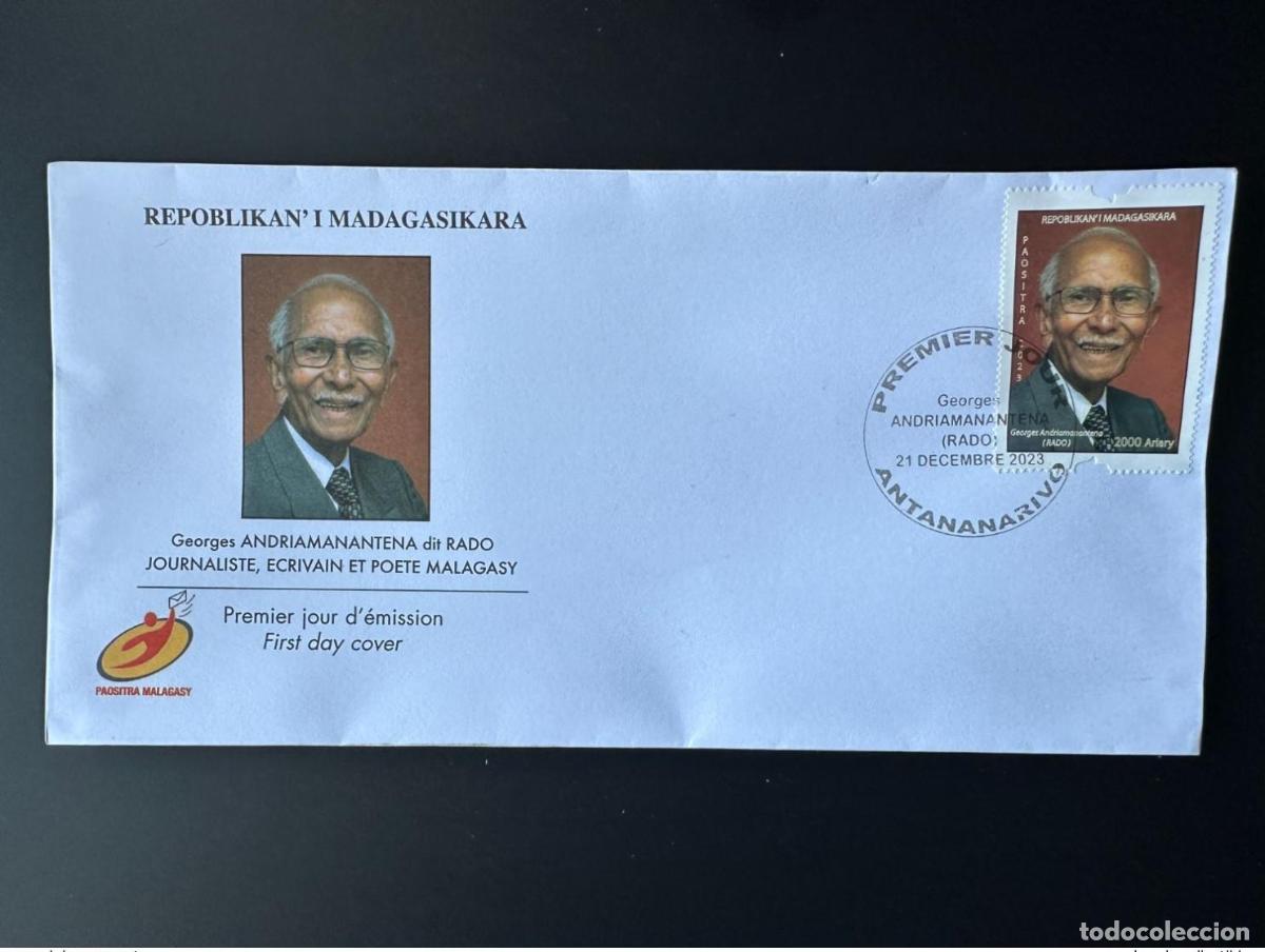 Stamps: Madagascar 2023 Mi.? Georges Andriamanantena primer d&iacute;a del FDC dice un periodista de Rado