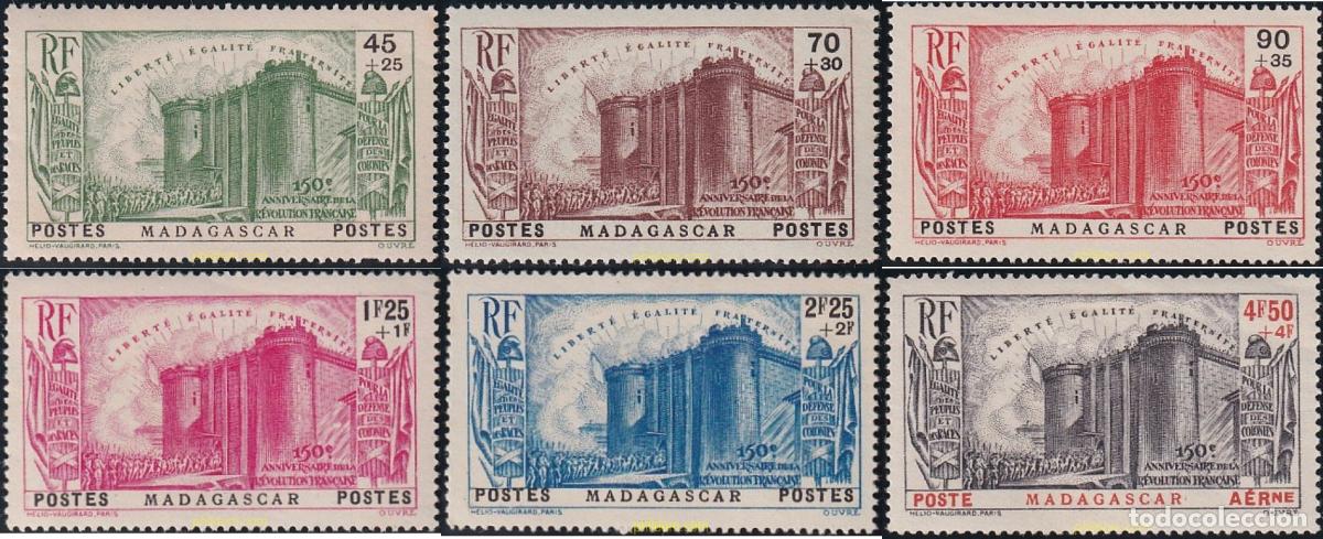 Sellos: 762364 MNH MADAGASCAR 1939 150 ANIVERSARIO DE LA REVOLUCION FRANCESA