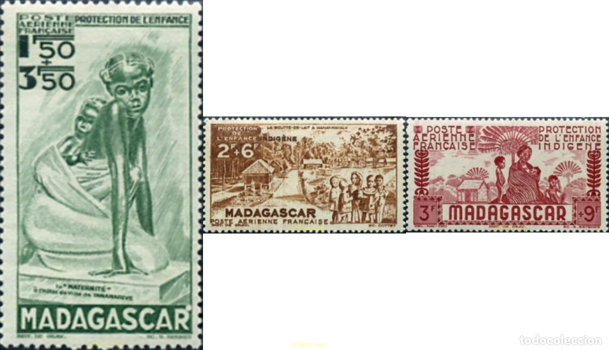 Sellos: 344745 MNH MADAGASCAR 1942 PROTECCION DE LA INFANCIA