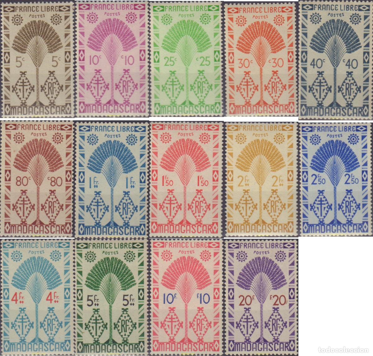 Sellos: 354235 MNH MADAGASCAR 1943 SERIE DE LONDRES