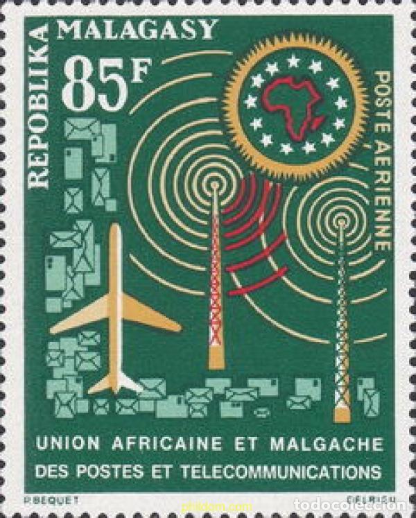 Sellos: 796303 MNH MADAGASCAR 1963 CONMEMORACI&oacute;N DE LA UNI&oacute;N AFRICANA Y MALGACHE DE CORREOS Y TELECOMUNIC