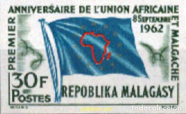 Sellos: 193330 MNH MADAGASCAR 1962 PRIMER ANIVERSARIO DE LA UNION AFRICANA