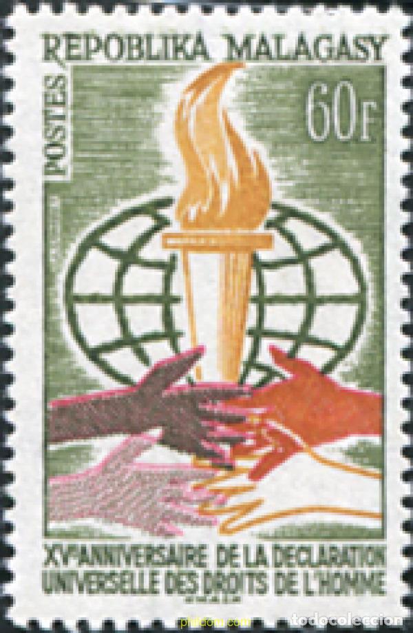 Sellos: 594692 MNH MADAGASCAR 1963 XV ANIVERSARIO DE LA DECLARACION DE LOS DERECHOS DEL HOMBRE