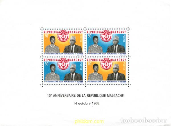 Sellos: 315424 MNH MADAGASCAR 1968 10 ANIVERSARIO DE LA REPUBLICA