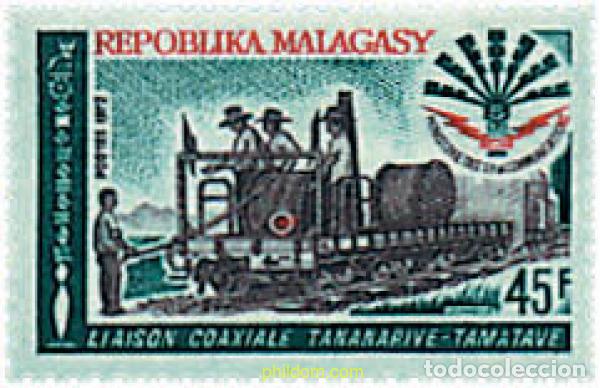 Sellos: 55751 MNH MADAGASCAR 1972 CABLEANDO LA LINEA TANANARIVE TAMATAVE