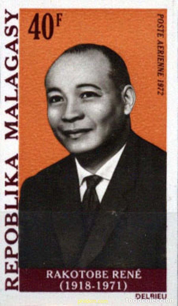 Sellos: 193545 MNH MADAGASCAR 1972 PRIMER ANIVERSARIO DE LA MUERTE DE RENE RAKOTOBE