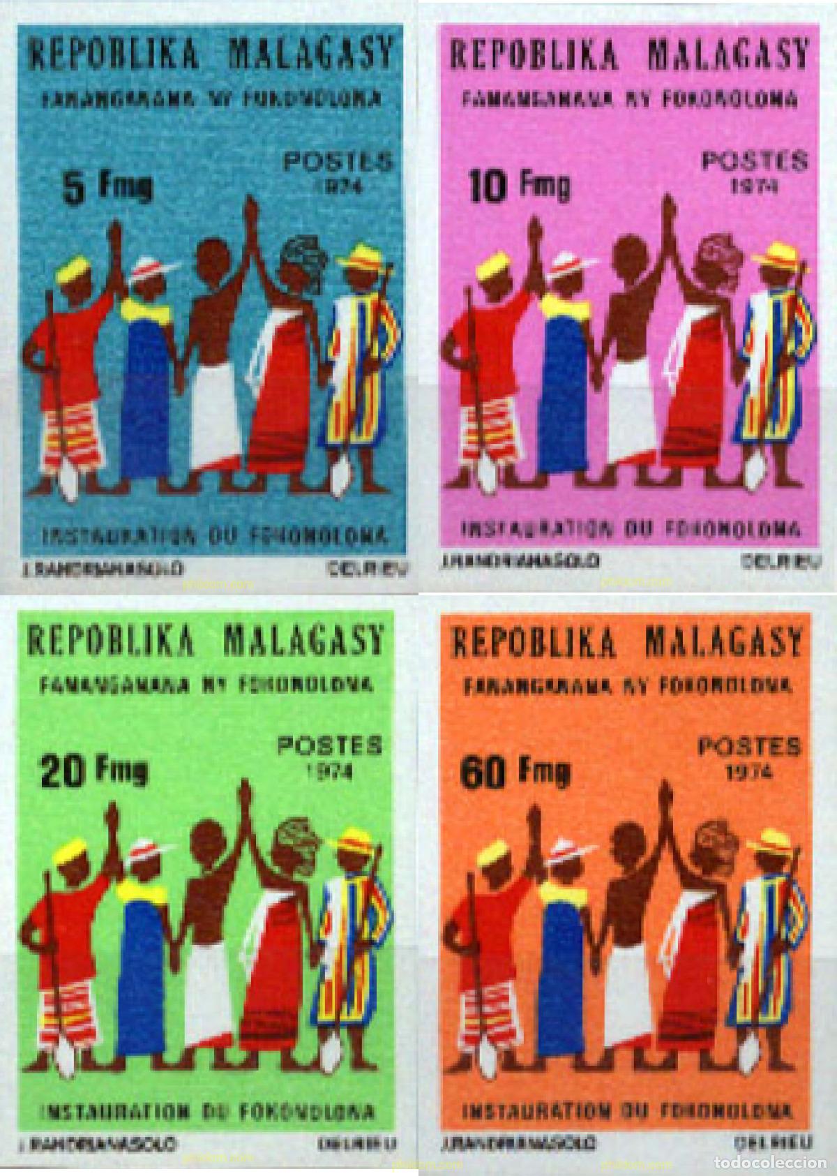 Sellos: 193522 MNH MADAGASCAR 1974 COMUNIDAD FOKONOLONA