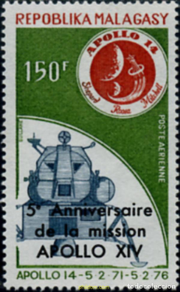 Sellos: 344772 MNH MADAGASCAR 1976 5 ANIVERSARIO DE APOLO XIV