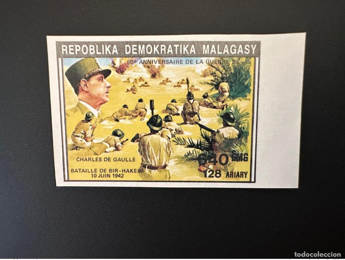 Sellos: Madagascar 1992 Mi. 1392 I ND IMPERF General De Gaulle Segunda Guerra Mundial