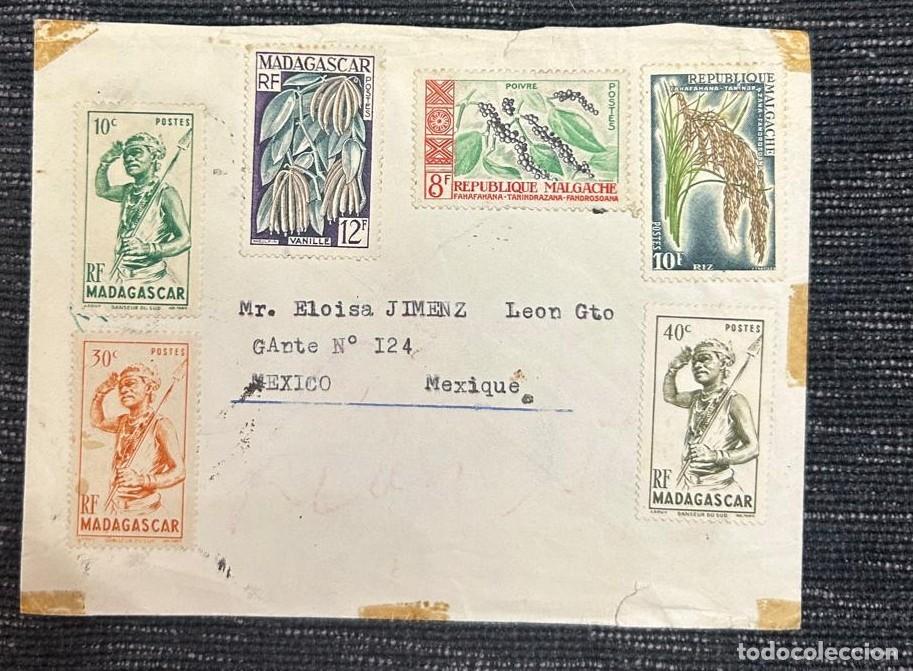 Sellos: O) 1960 circa, MADAGASCAR, SOUTHERN DANCER, VANILLA PLANT, PEPPER - PLANT, RICE PLANT, CIRCULATED C