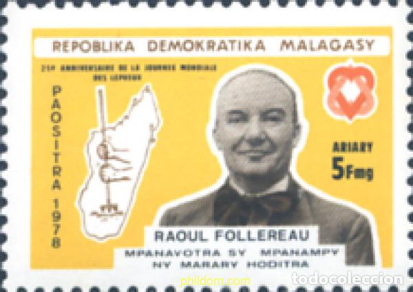 Sellos: 243295 MNH MADAGASCAR 1978 25 ANIVERSARIO DEL DIA MUNDIAL DE LOS LEPROPOS