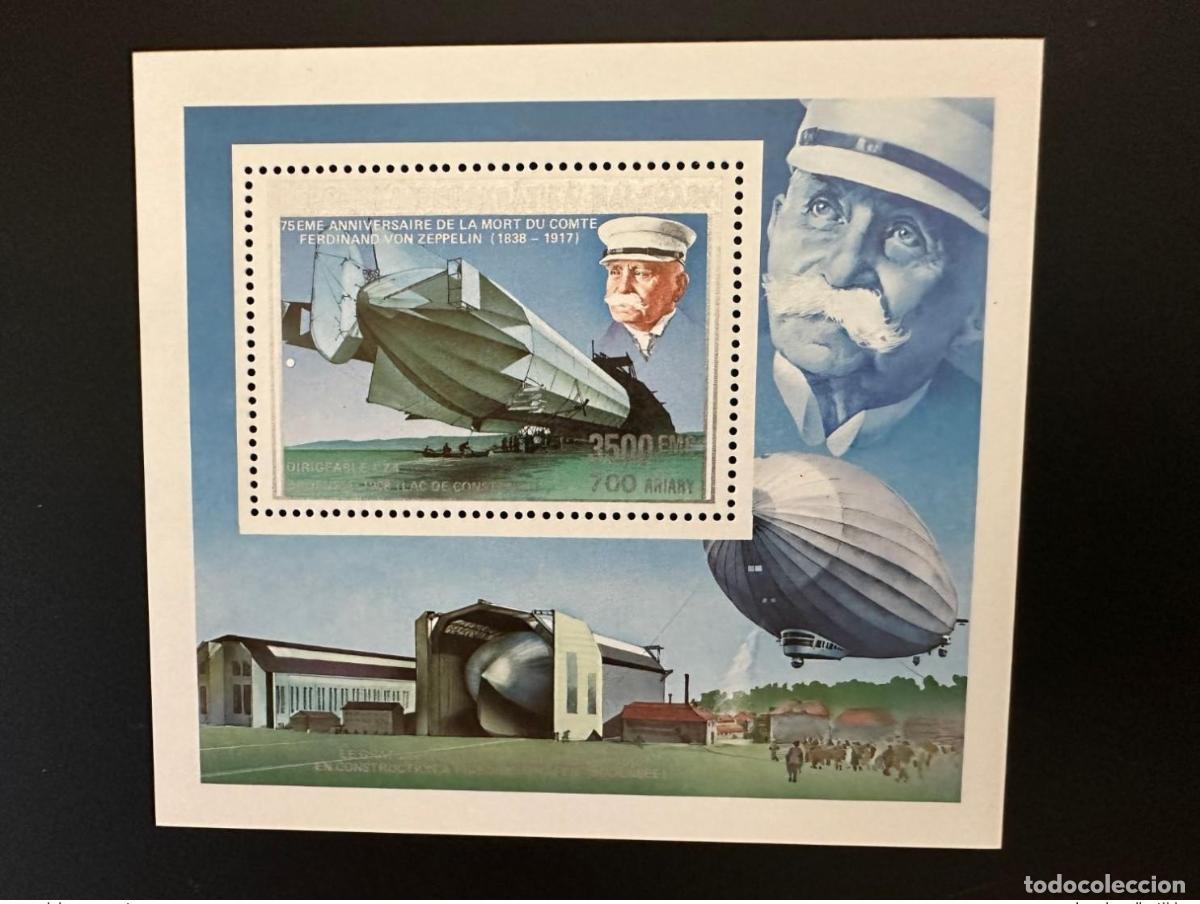 Sellos: Madagascar 1992 Mi. Bl. 1396 I Bal&oacute;n Ferdinand Conte Graf von Zeppelin