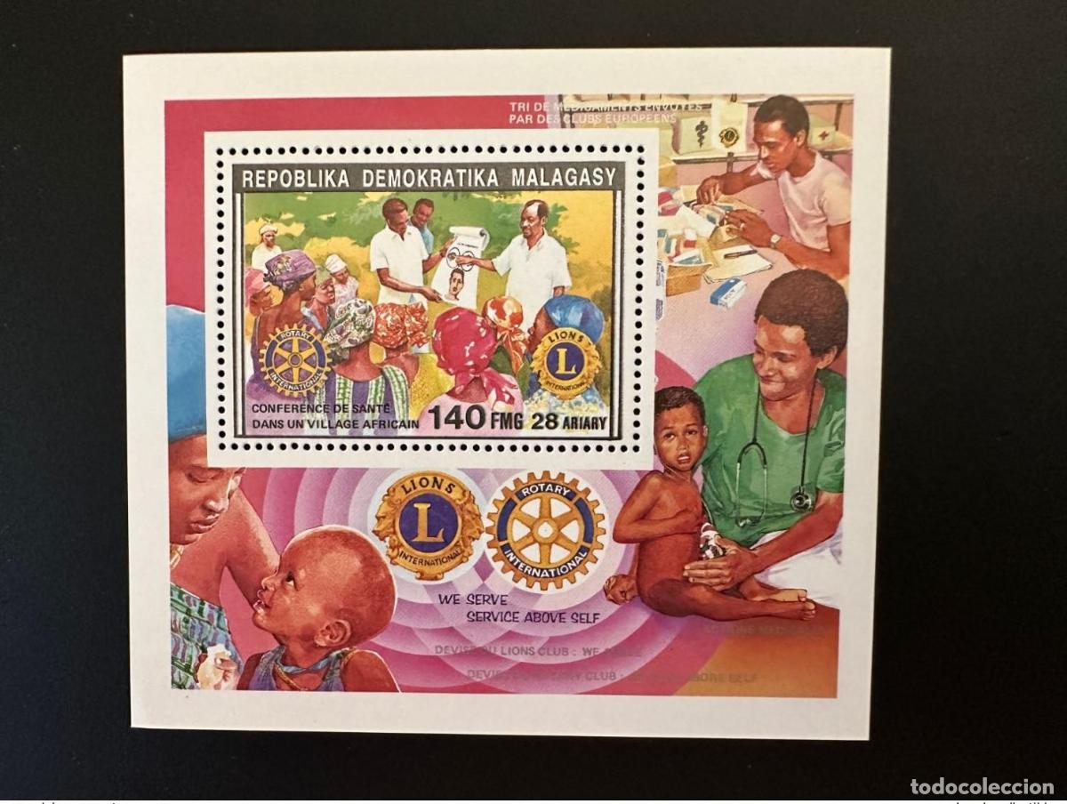Sellos: Madagascar 1992 Mi. Bl. 1390 I Conferencia de Rotary International sobre la salud los leones