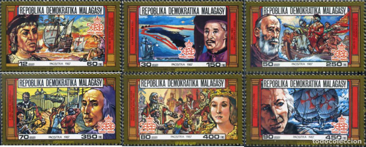 Sellos: 311107 MNH MADAGASCAR 1987 500 ANIVERSARIO DEL DESCRUBRIMIENTO DE AMERICA POR CRISTOBAL COLON