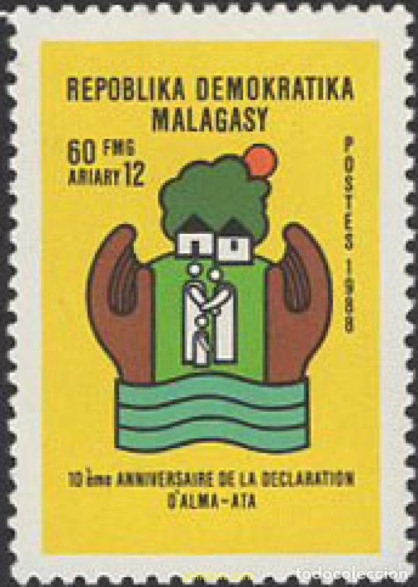 Sellos: 662736 MNH MADAGASCAR 1988 10 ANIVERSARIO DE LA DECLARACION D`ALMA-ATA