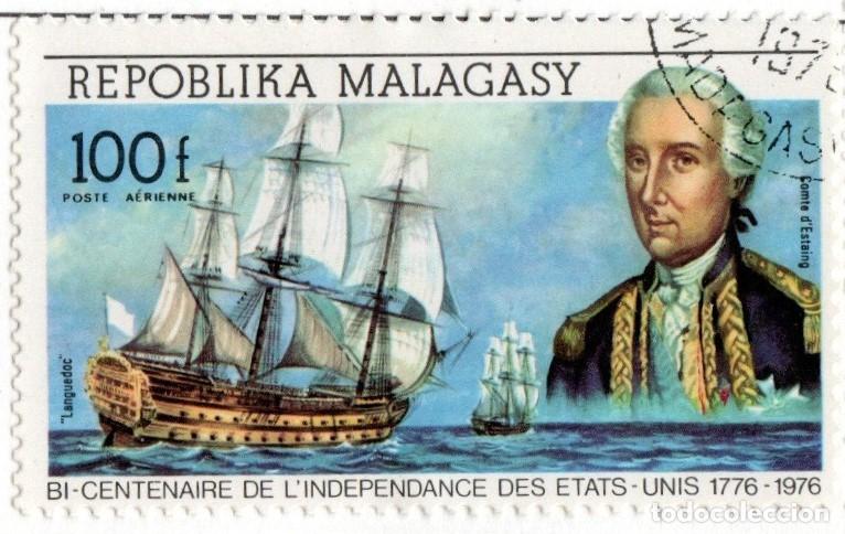 Sellos: Madagascar. 200 A&ntilde;os Independencia Estados Unidos. 1975. YT-PA149. Usado