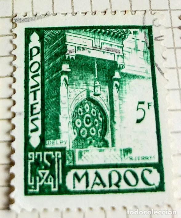 Selos: Sello de Marruecos- Nedjarine fountain in Fez 1949