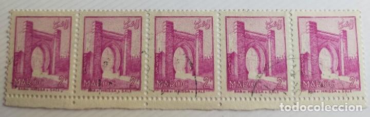 Selos: 5 Sellos unidos de Marruecos 1955 Bab el Mrissa &ndash; Sal&eacute; 2f