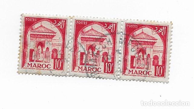 Stamps: 3 sellos usados MARRUECOS MAROC, 10F,