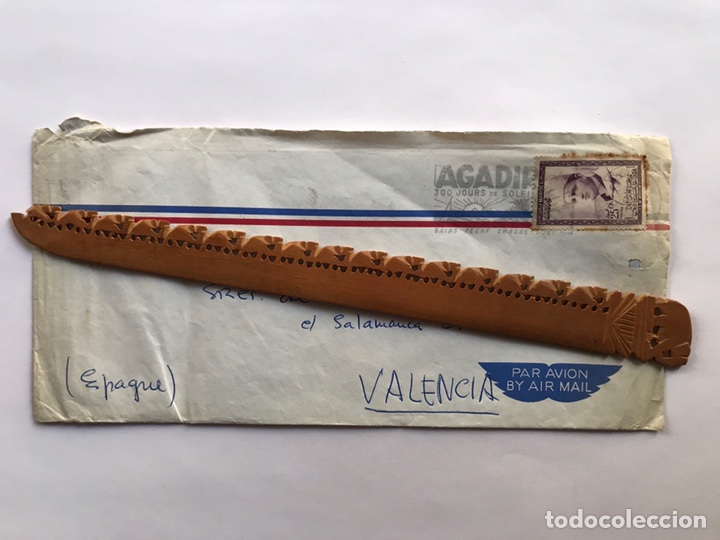 Stamps: SOBRES CIRCULADOS. Agadir 300 dias de Sol, Circulado Marruecos Valencia (a.1958)