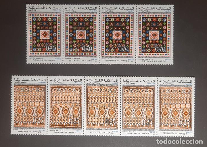 Selos: MARRUECOS,1973,CAT.YT.692/693.LOTE DE DOS BLOQUES DE 4 Y 5 VALORES.