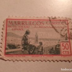 Sellos: SELLO DE 50 CENTIMOS MARRUECOS MORAS EN LAS AZOTEAS SELLADO NUMERADO DETRAS 0003672