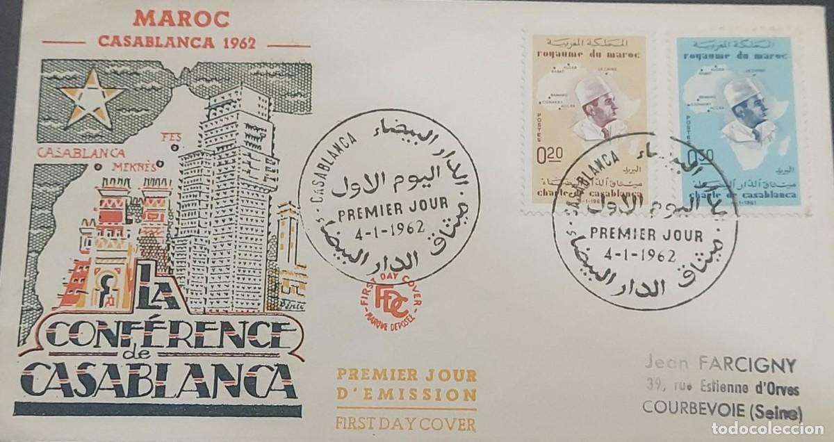 Selos: O) 1962 MOROCCO, CASABLANCA, MOHAMMED V AND MAP OF AFRICA, CONFERENCE OF AFRICAN HEADS OF STATE AT