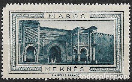 Sellos: MARRUECOS, MAROC Vi&ntilde;eta MEKNES, Colecci&oacute;n La bella Francia *