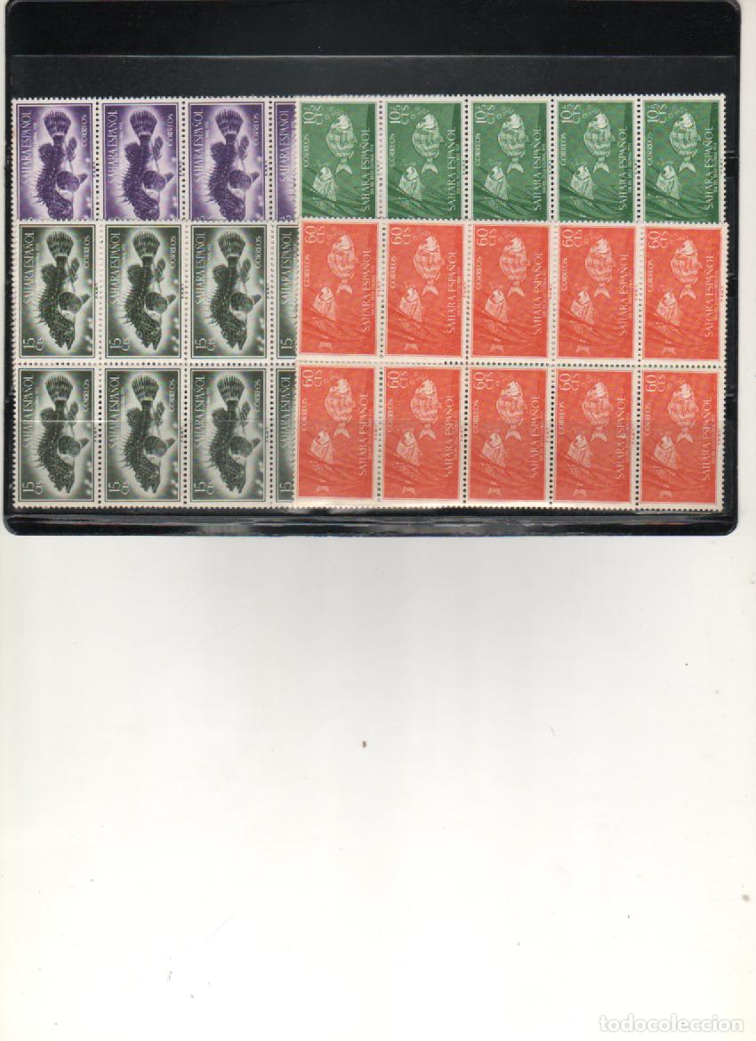 Timbres: Marruecos-Sahara-108/111 Dia del Sello Peces Bloques de 10 sellos nuevos (seg&uacute;n foto)