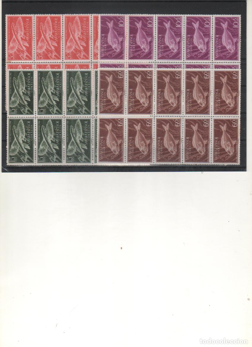Timbres: Marruecos-Sahara-116/119 Dia del Sello Peces Bloques de 10 sellos nuevos (seg&uacute;n foto)