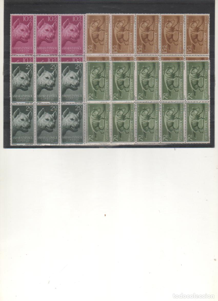 Timbres: Marruecos-Sahara-142/145 Dia del Sello Fauna Bloques de 10 sellos nuevos (seg&uacute;n foto)