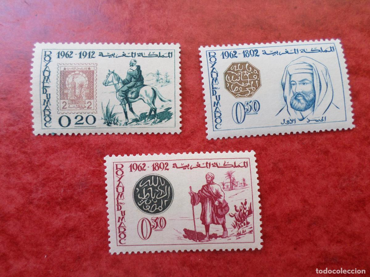 Timbres: .marruecos, 1962, dia del sello, Yvert 450/52