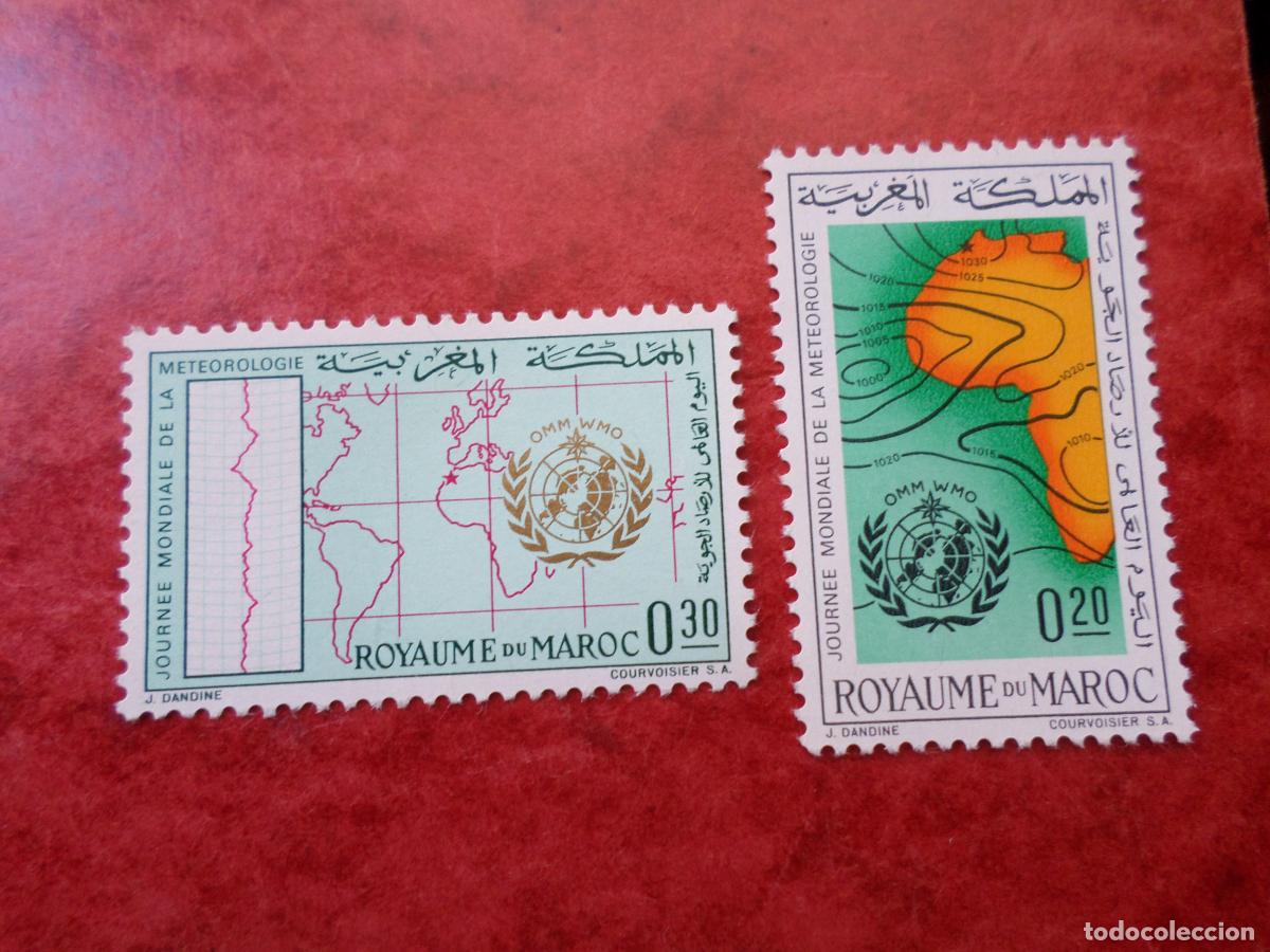 Timbres: .marruecos, 1964, dia mundial de la meteorolog&iacute;a, Yvert 472/73