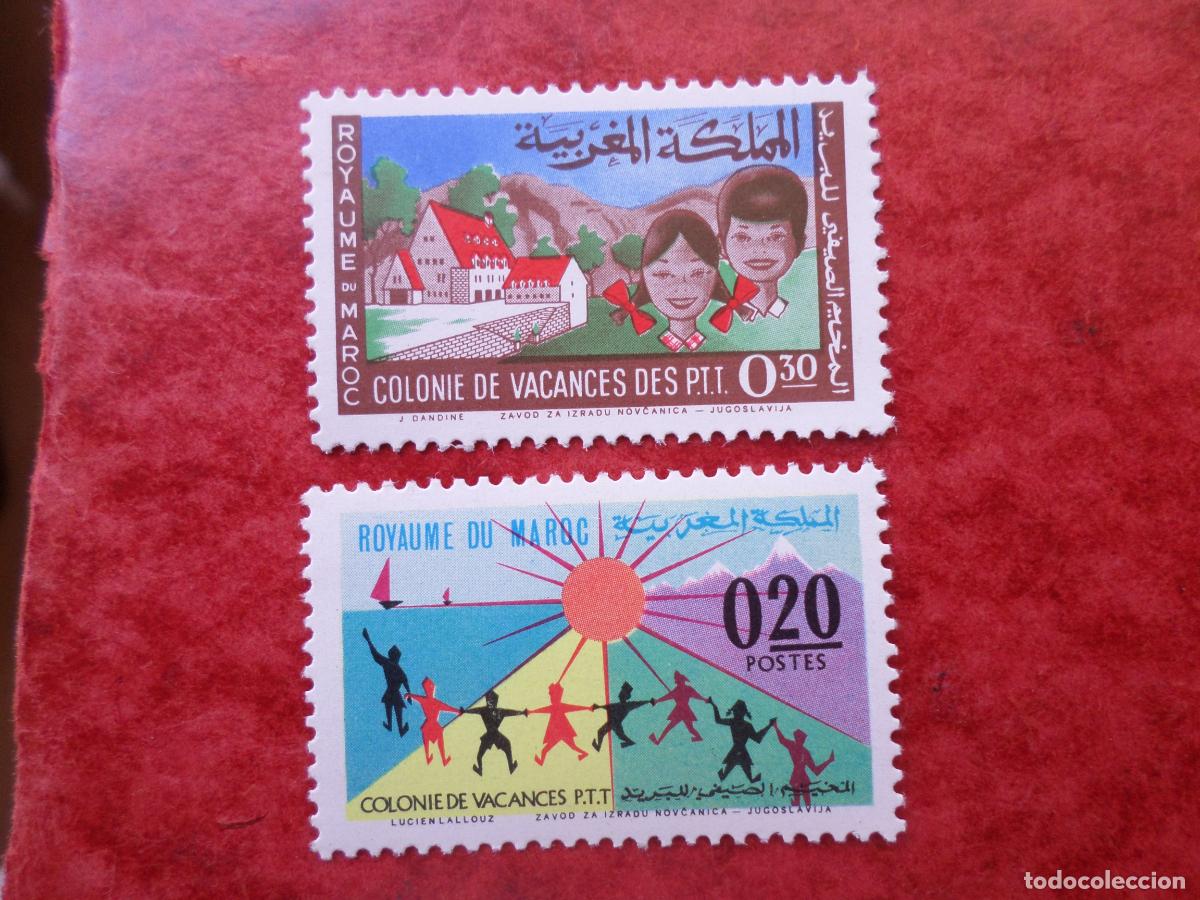 Timbres: .marruecos, 1964, colonia de vacaciones de P.T.T., Yvert 474/75