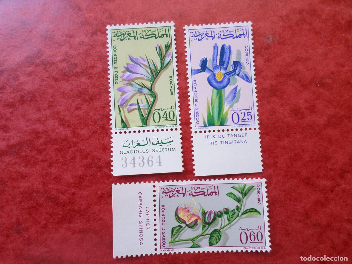Timbres: .marruecos, 1965, flores, Yvert 480/82