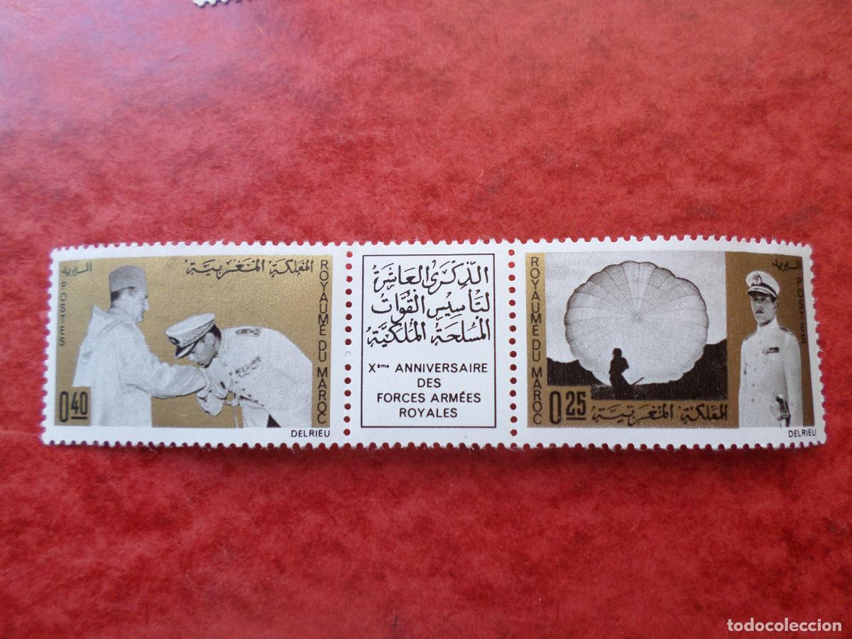Sellos: .marruecos, 1966, 10 aniversario de las fuerzas armadas reales, Yvert 504/05