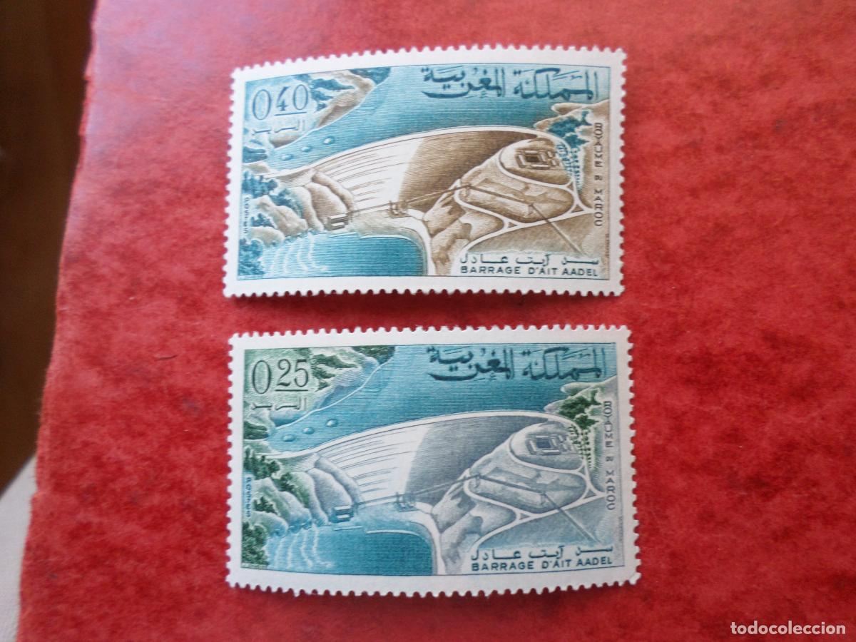 Sellos: .marruecos, 1967, presa de Ait Aadel, Yvert 517/18