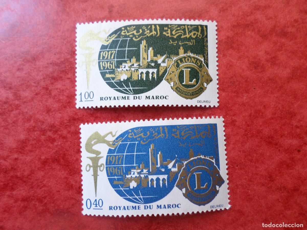 Sellos: .marruecos, 1967, 50 aniversario de lions internacional, Yvert 521/22
