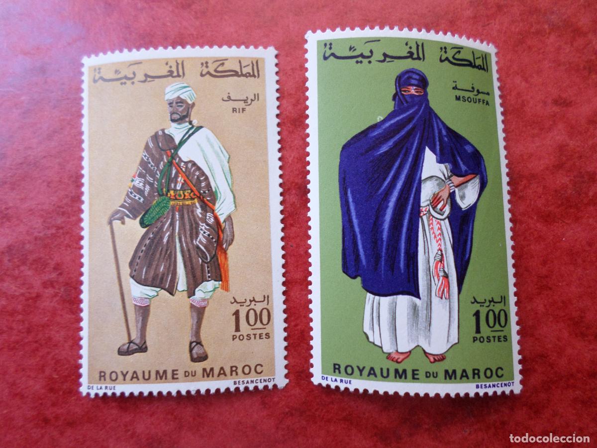 Sellos: .marruecos, 1968, trajes regionales, Yvert 553/54