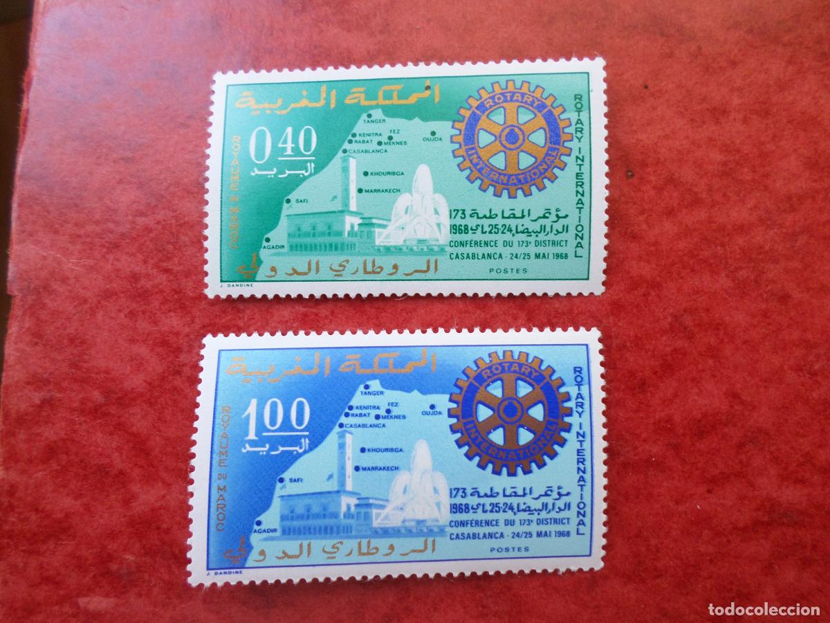 Sellos: .marruecos, 1968, conferencia de rotary internacional en casablanca, Yvert 559/60