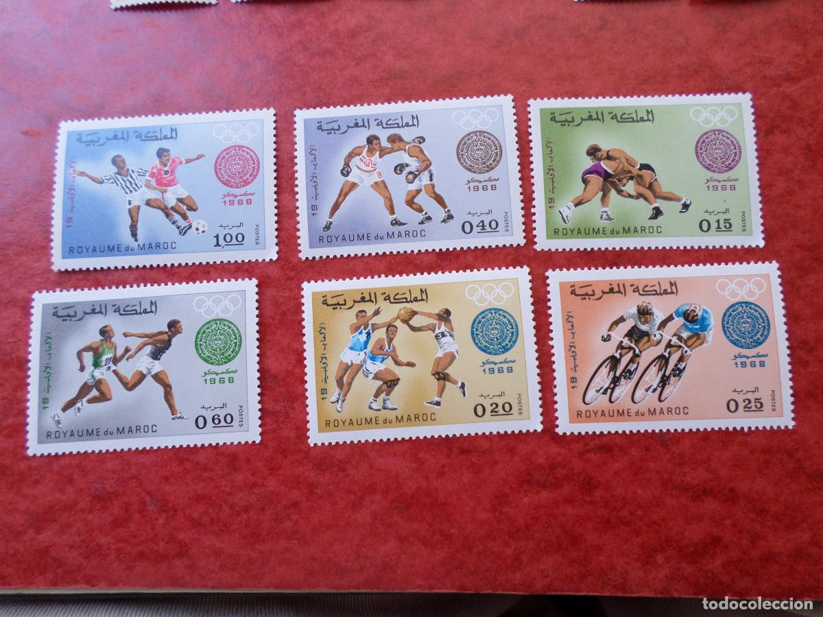 Sellos: .marruecos, 1968, juegos olimpicos de mexico, Yvert 572/77