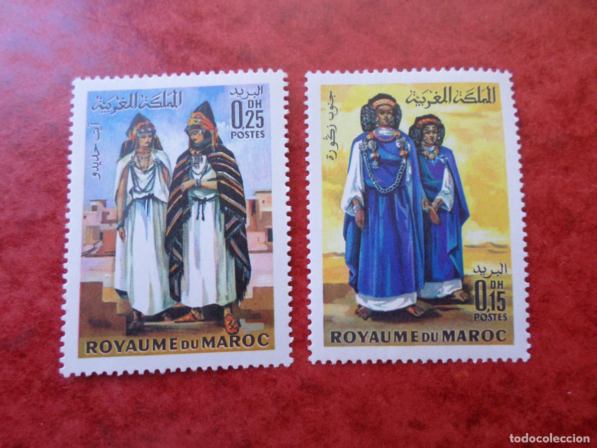 Sellos: .marruecos, 1969, trajes tipicos, Yvert 582/83