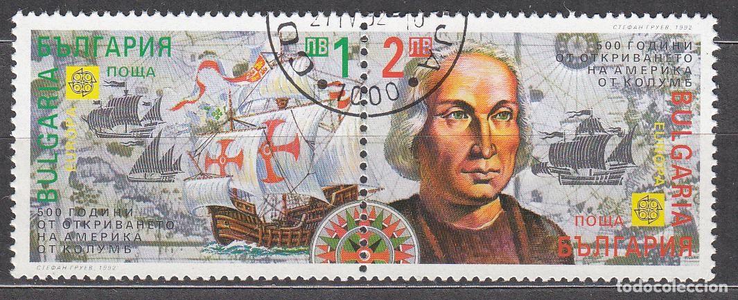 Sellos: Bulgaria - Correo 1992 Yvert 3445/6 usado Cristobal Col&oacute;n