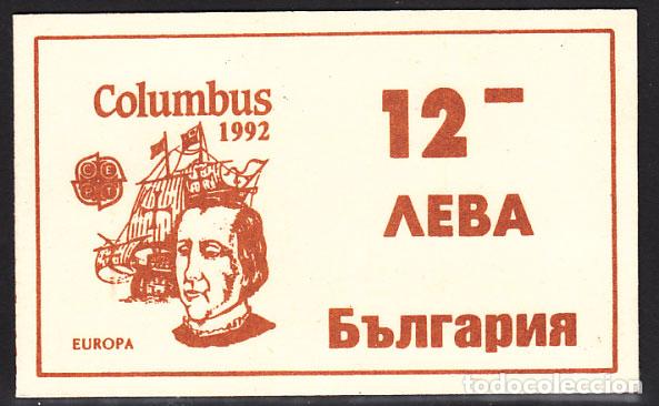 Sellos: Bulgaria - Correo 1992 Yvert 3445 Carnet ** Mnh Cristobal Col&oacute;n