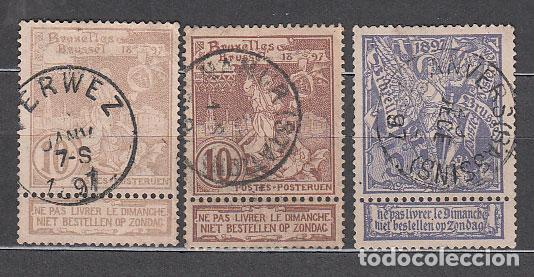 Sellos: Belgica - Correo 1896 Yvert 71/3 usado San Miguel