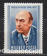 Sellos: Hungria - Correo 1974 Yvert 2390 ** Mnh Pablo Neruda