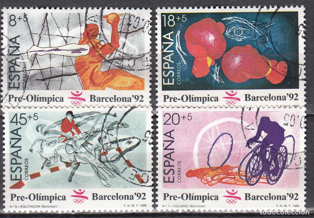 Sellos: Espa&ntilde;a II Centenario Correo 1989 Edifil 2994/97 usado Barcelona 92 - Deportes